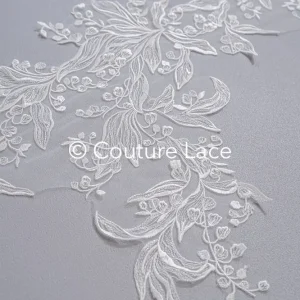 Brautspitze Borte/ Spitzenborte off-white/ florale Braut Spitzenborte/ Spitzenborte für Brautkleid// T24-027
