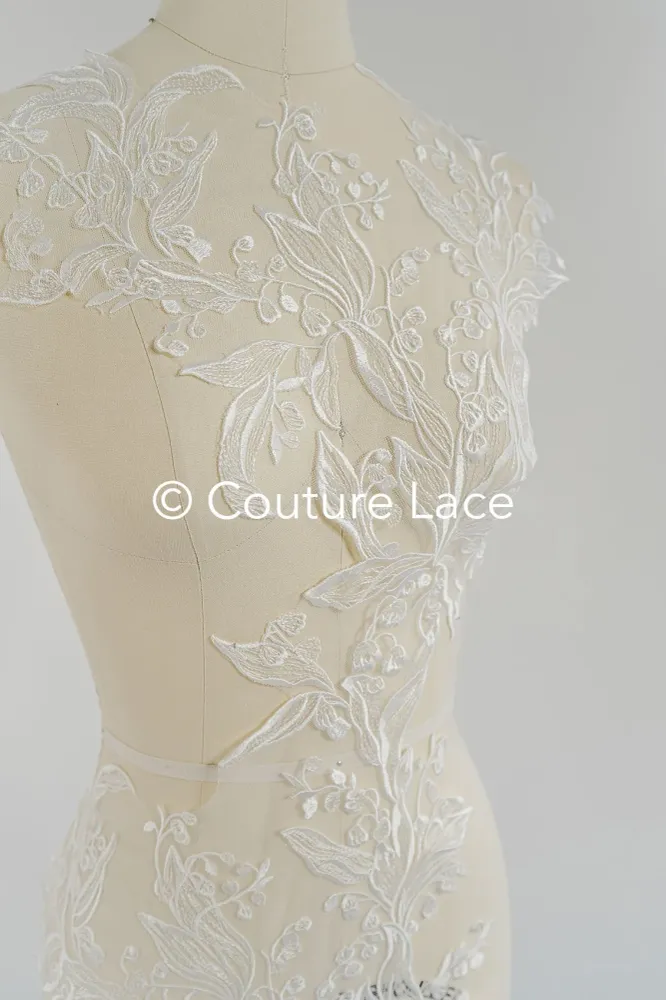 Brautspitze Borte/ Spitzenborte off-white/ florale Braut Spitzenborte/ Spitzenborte für Brautkleid// T24-027