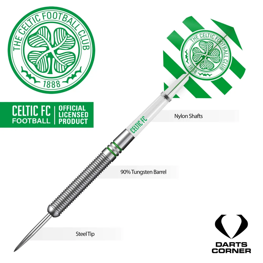 Celtic FC Darts – Steel Tip Tungsten – Offiziell lizenziert – Celtic – 24 g
