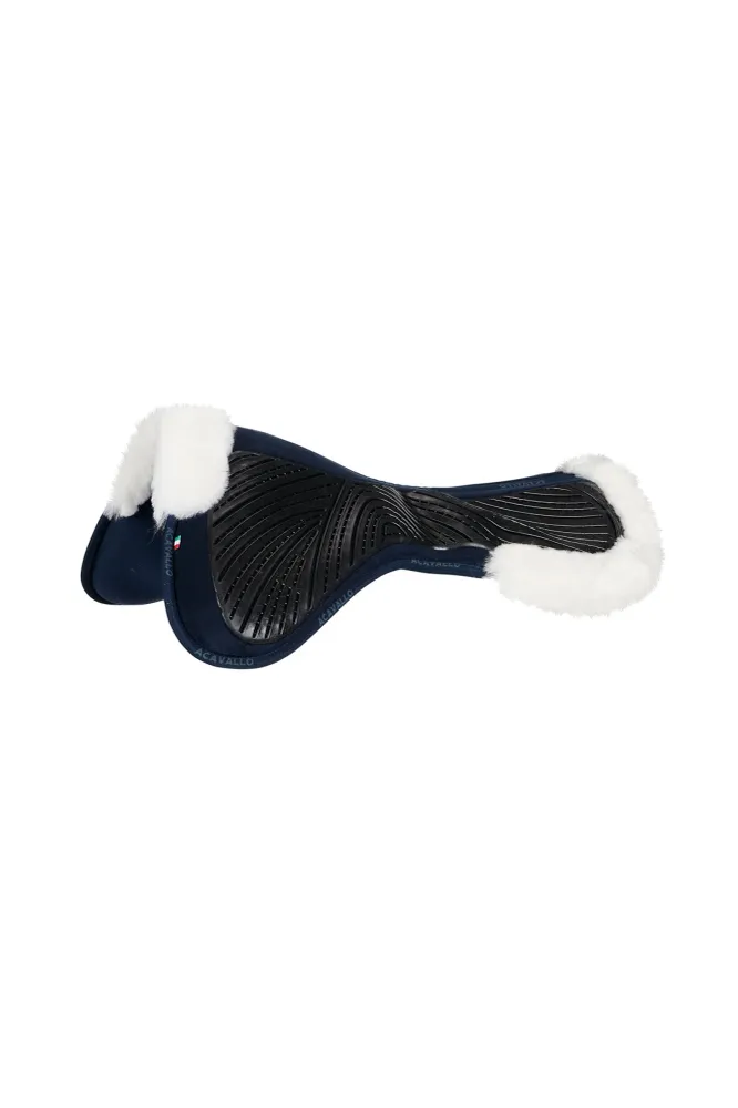 Close Contact Gel- & Memory-Foam Half Pad mit Schaffell Blue/White Einheitsgröße