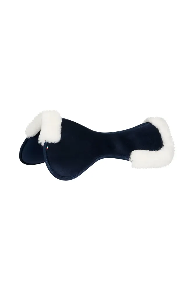 Close Contact Memory-Foam Half Pad mit Schaffell Blue/White Einheitsgröße