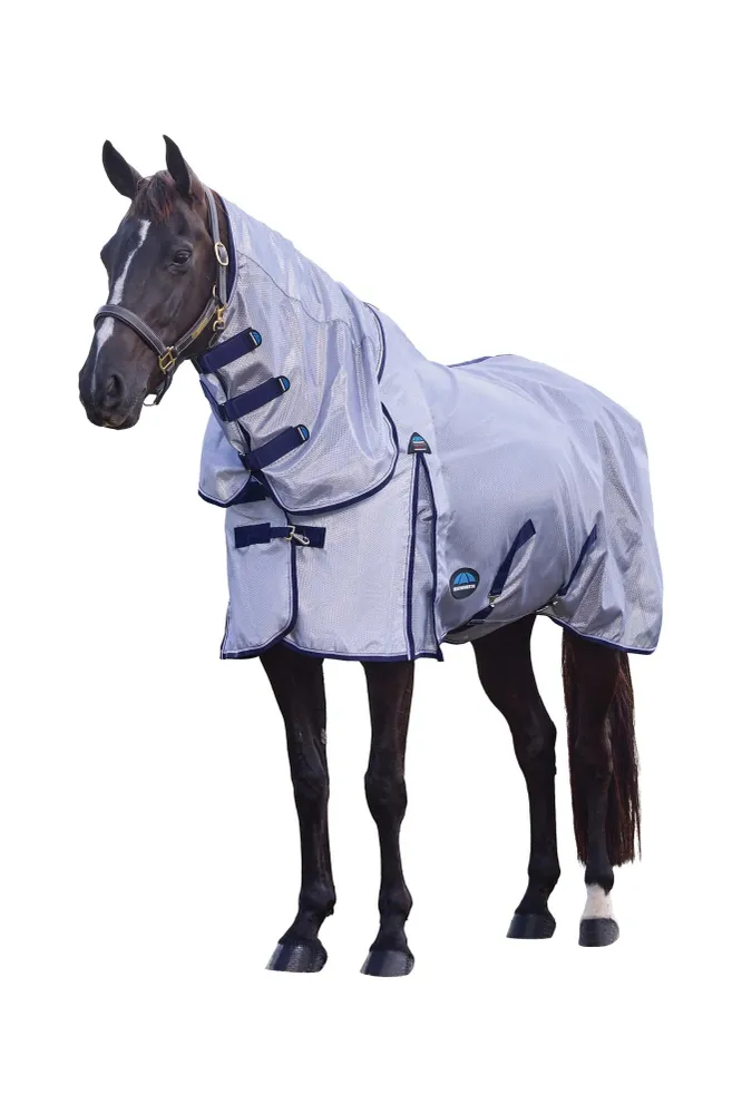 ComFiTec Hexi Shield Fliegendecke Kombi mit festem Hals, 0 g Silver/Navy/White 155