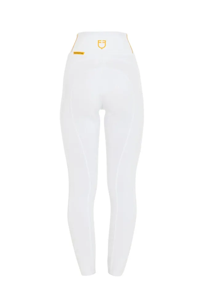 Damen Reitleggings mit Fleece-Innenfutter und Vollbesatz White M