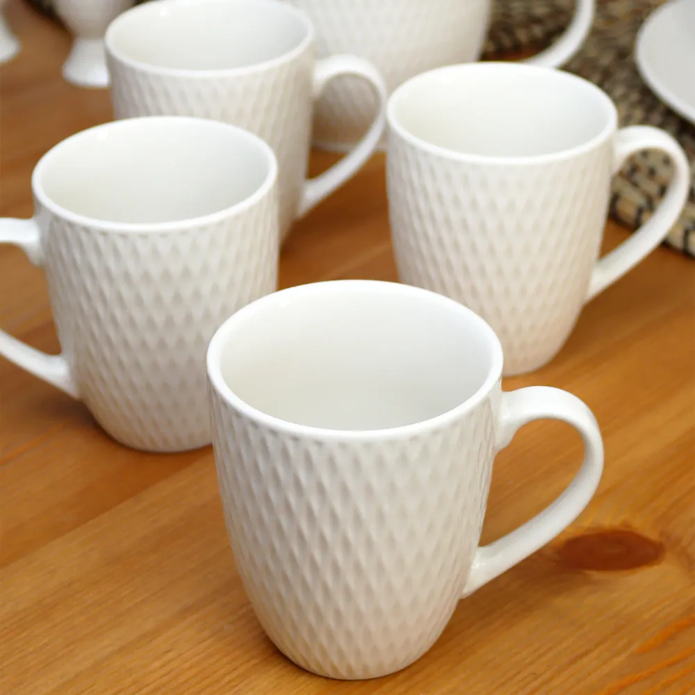 Set 4 White Jewel Mugs 300ml Darthome Limited
