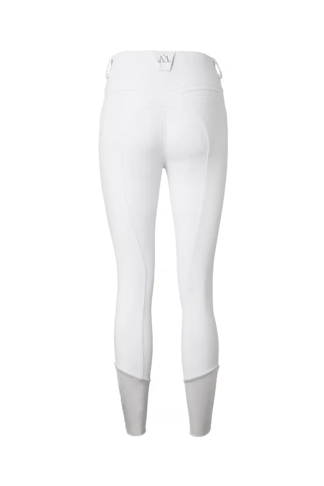 Diana Damen Reithose mit Kniebesatz White 46
