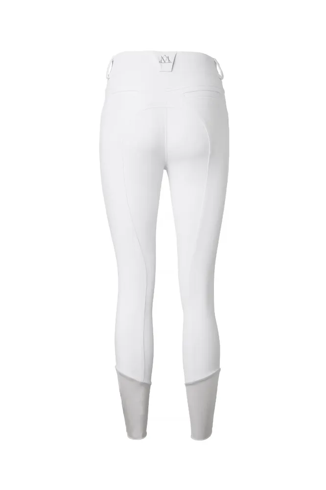 Diana Damen Reithose mit Kniebesatz White 36