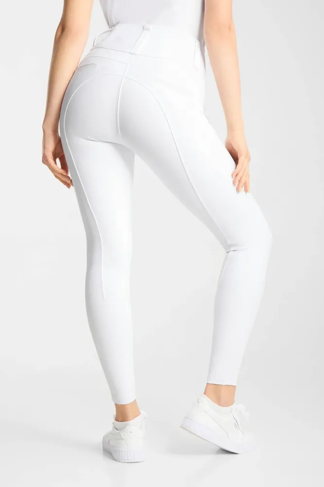 Diana Damen-Kompressions-Vollbesatzreitleggings White 36