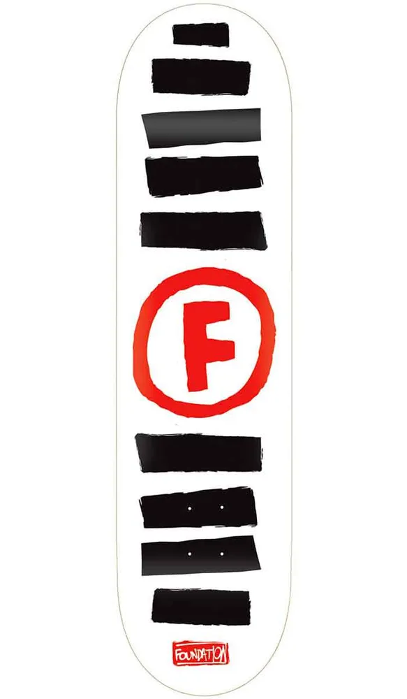 Foundation Doodle Stripe 8.5 Deck White