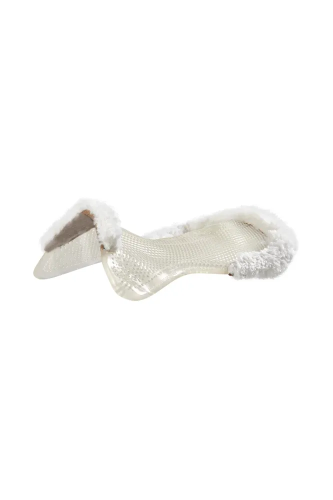 Gel Anti-Rutsch Classic Pony mit Schaffell 1/2 Ausschnitt flach Transparent/White M