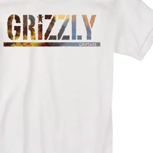 Grizzly Stamped Scenic Tee White
