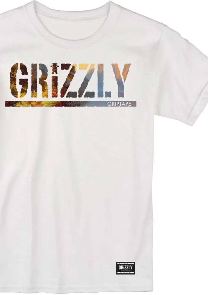 Grizzly Stamped Scenic Tee White