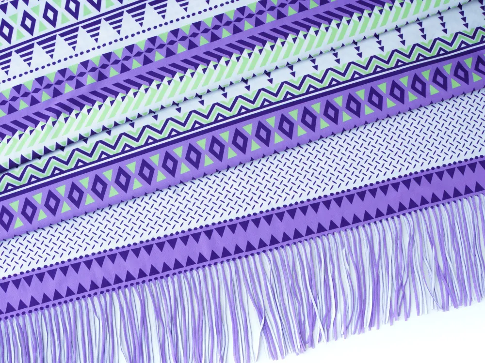Hamburger Liebe Fringe Me Geometric White mit Fransenborte