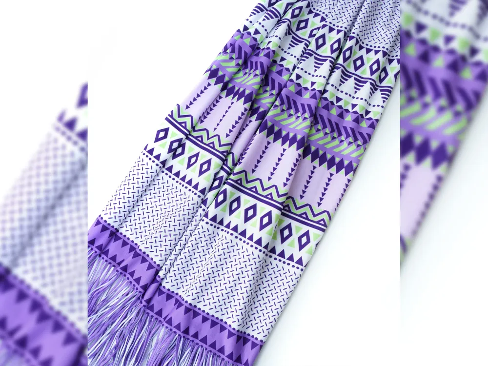 Hamburger Liebe Fringe Me Geometric White mit Fransenborte