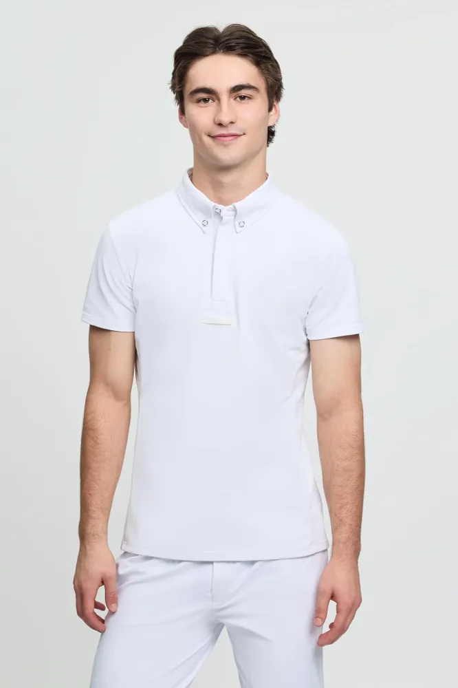 Herren Kurzarm Turniershirt White L
