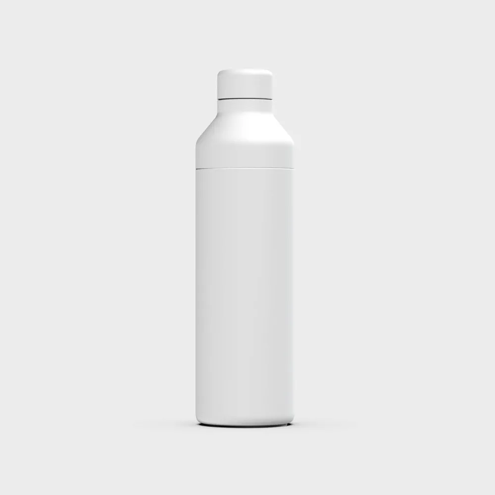 Hybrid Thermoflasche - Recycelter Edelstahl, weiß