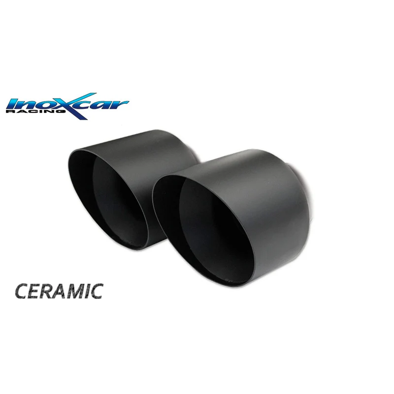 InoXcar, 100% Edelstahl Sportauspuff passend für Volkswagen Scirocco 1.4 TSI 160PS 2008- Ø 55 2x80mm Ceramic Black, Inox,...