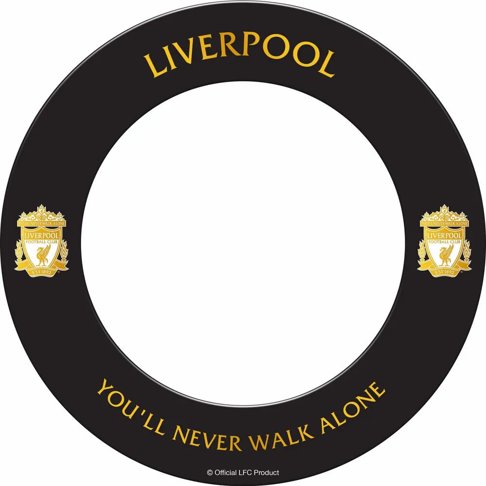 Liverpool FC Dartboard Surround – Offiziell lizenziert – LFC – S3 – Schwarz – Goldwappen
