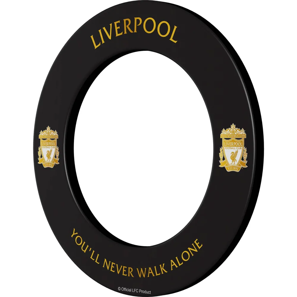 Liverpool FC Dartboard Surround – Offiziell lizenziert – LFC – S3 – Schwarz – Goldwappen