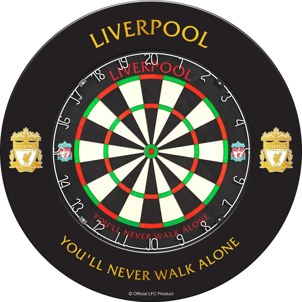 Liverpool FC Dartboard Surround – Offiziell lizenziert – LFC – S3 – Schwarz – Goldwappen