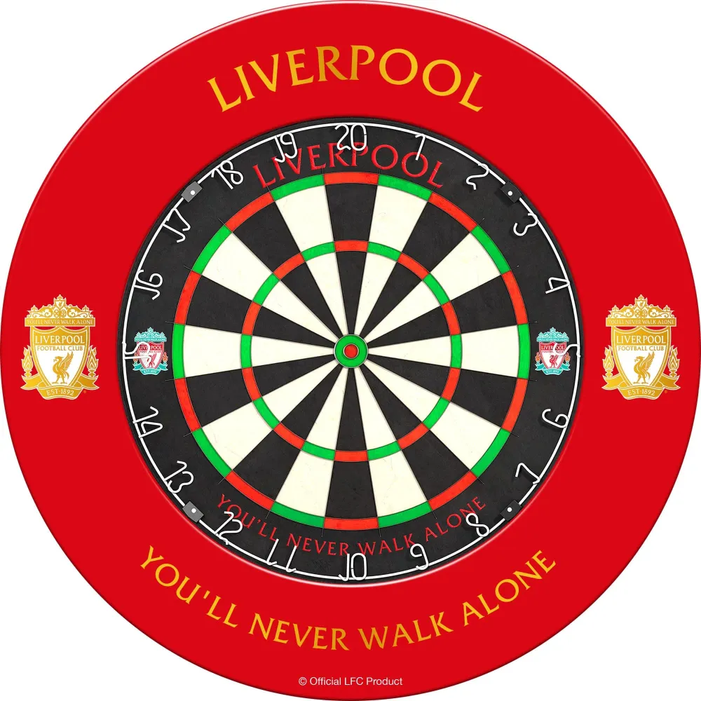 Liverpool FC Dartboard Surround – Offiziell lizenziert – LFC – S2 – Rot – Goldwappen