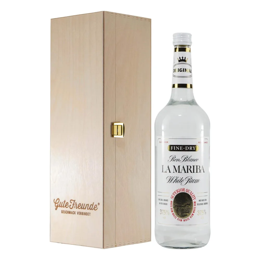 La Mariba White Rum mit Geschenk-Holzkiste