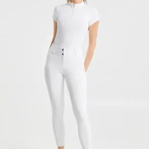 Matilda Damen perforierte Vollbesatz-Reithose White 40