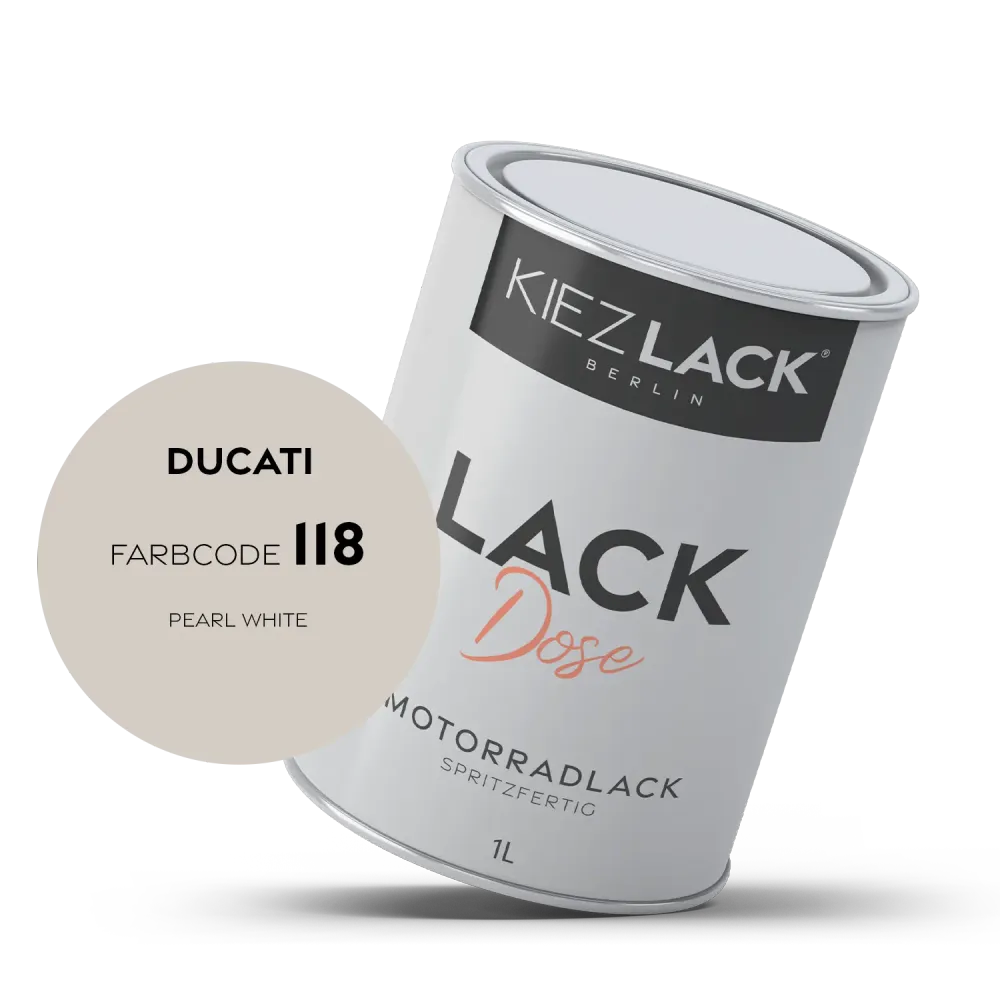 1K Motorradlack Basislack Lackdose Ducati 118 PEARL WHITE