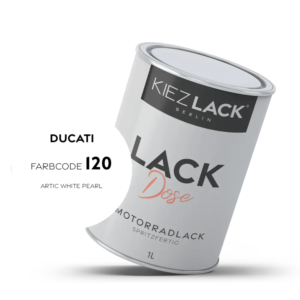 1K Motorradlack Basislack Lackdose Ducati 120 ARTIC WHITE PEARL