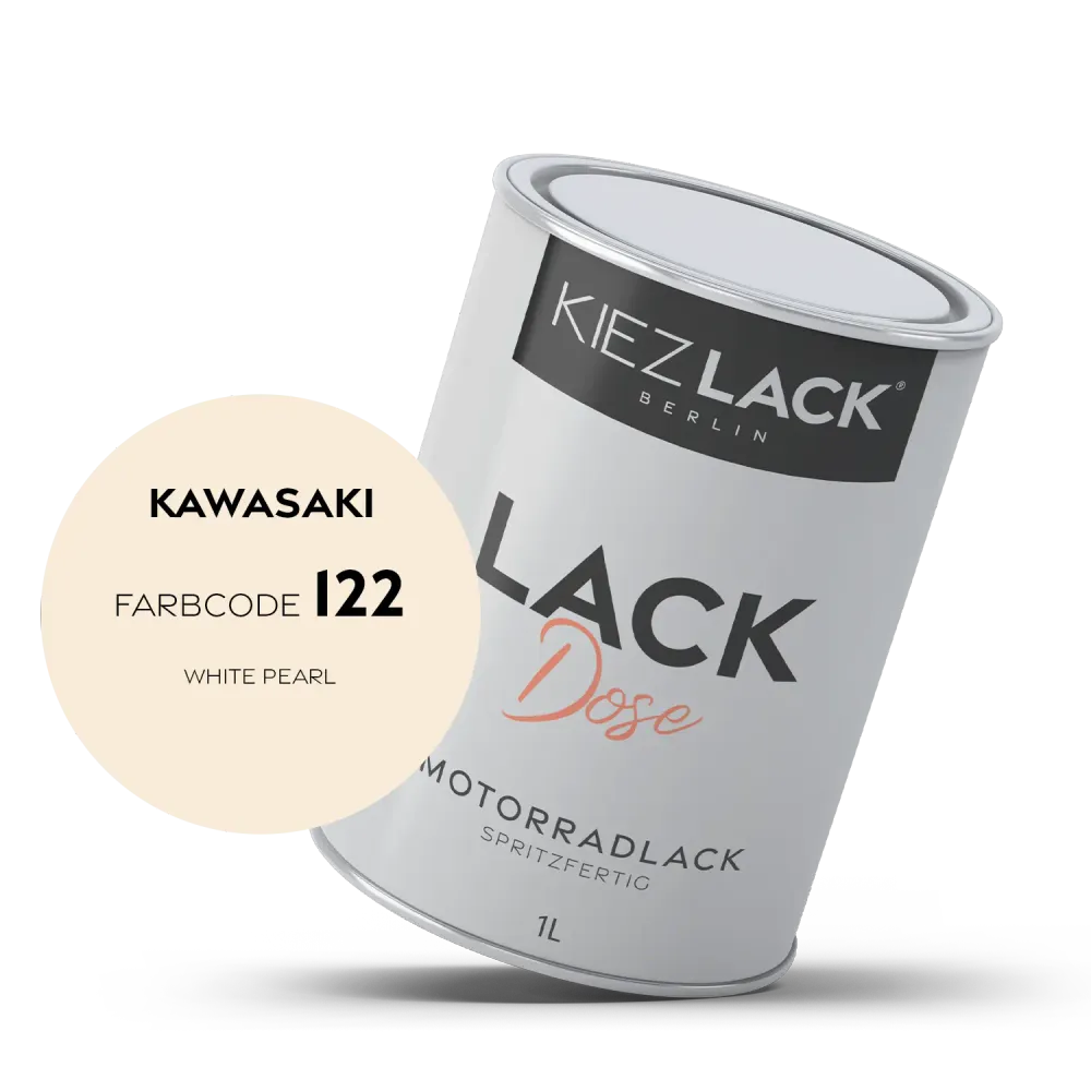 1K Motorradlack Basislack Lackdose Kawasaki 122 WHITE PEARL