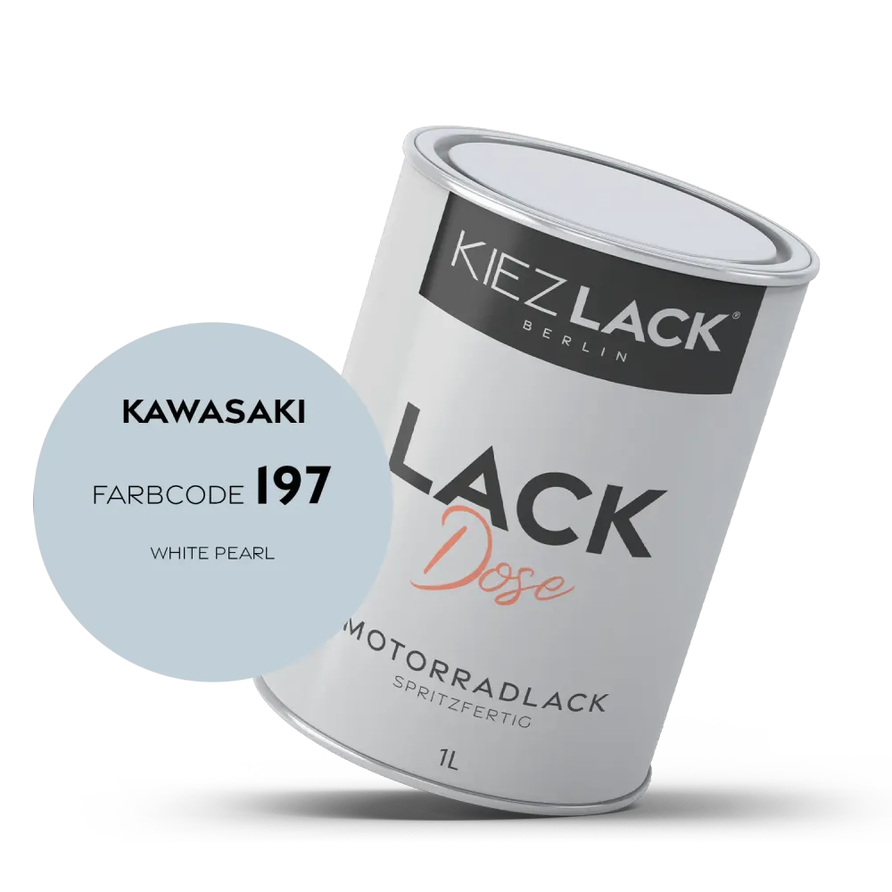 1K Motorradlack Basislack Lackdose Kawasaki 197 WHITE PEARL