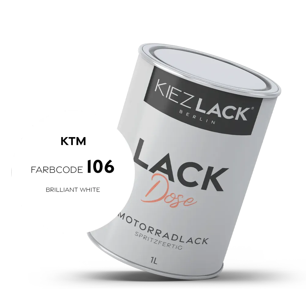 1K Motorradlack Basislack Lackdose KTM 106 BRILLIANT WHITE