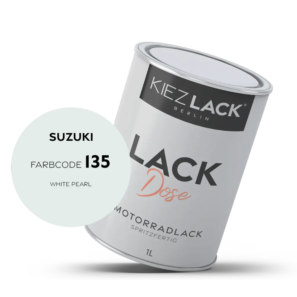 1K Motorradlack Basislack Lackdose Suzuki 135 WHITE PEARL
