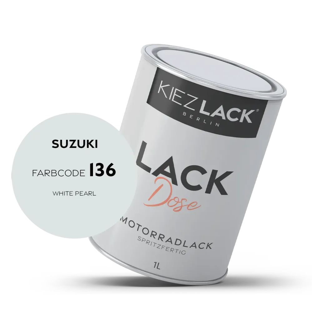 1K Motorradlack Basislack Lackdose Suzuki 136 WHITE PEARL