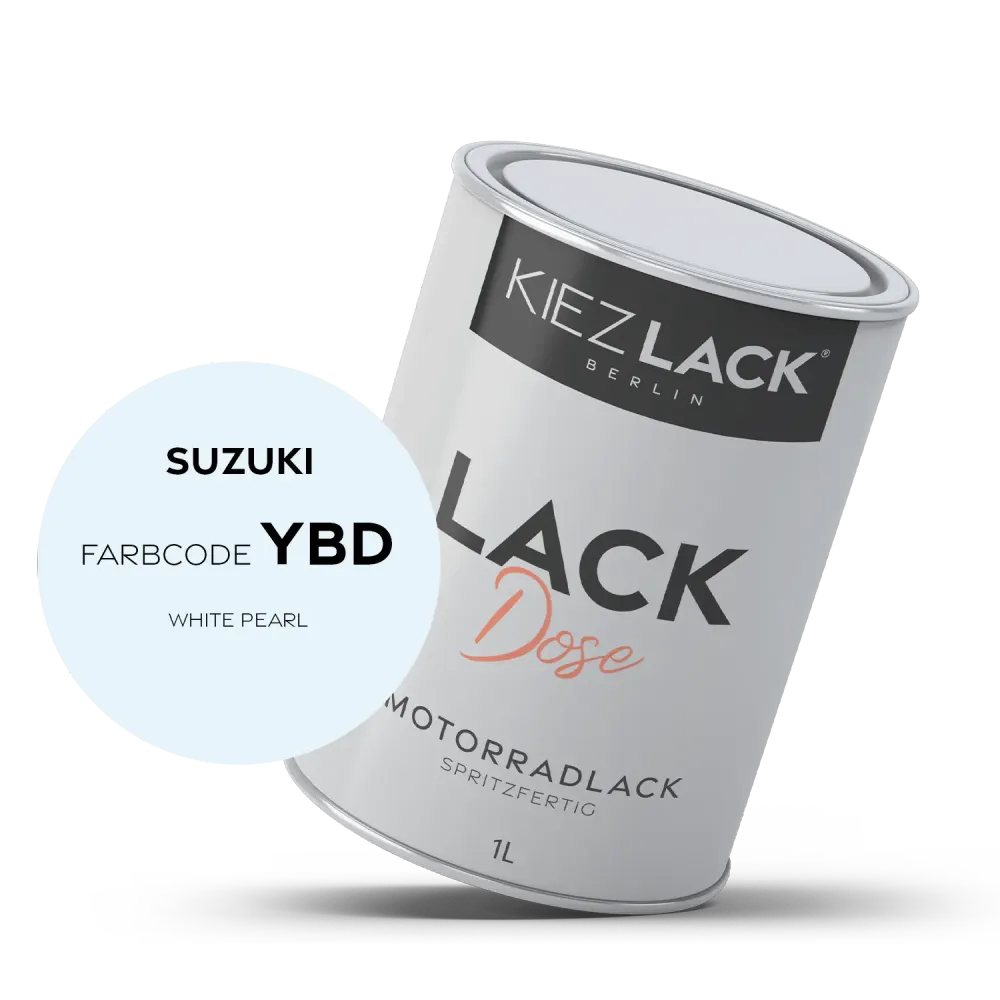 1K Motorradlack Basislack Lackdose Suzuki YBD WHITE PEARL