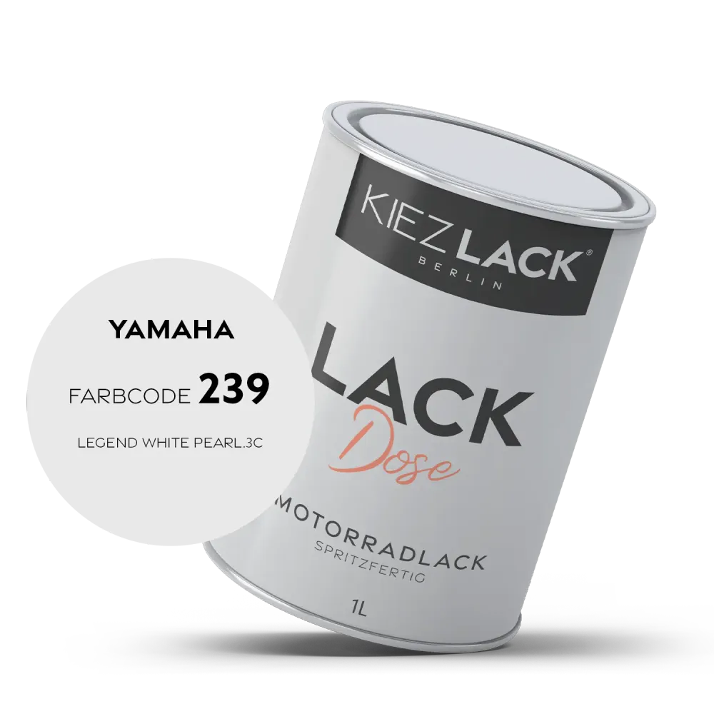 1K Motorradlack Basislack Lackdose Yamaha 239 LEGEND WHITE PEARL.3C
