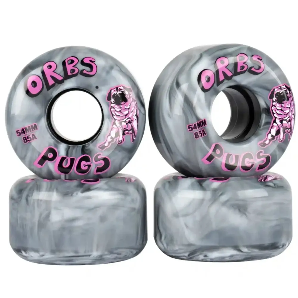 Orbs 85A 54mm Pugs Black White Swirl Wheels