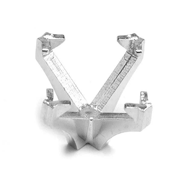 14K White Gold Square V-End 4-Prong Die-Struck Setting Otto Frei