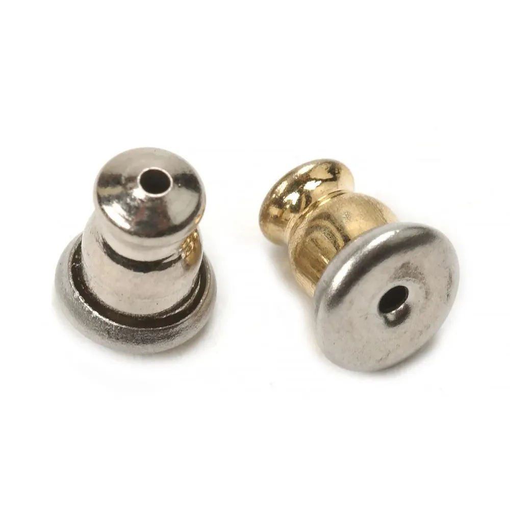 White Plated & Yellow Plated Barrel Friction Earring Backs-Packs 144 Otto Frei
