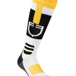 Reitsocken aus atmungsaktivem Funktionsmaterial mit Logo Black/White/Yellow M