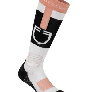 Reitsocken aus atmungsaktivem Funktionsmaterial mit Logo Black/White/Pink L