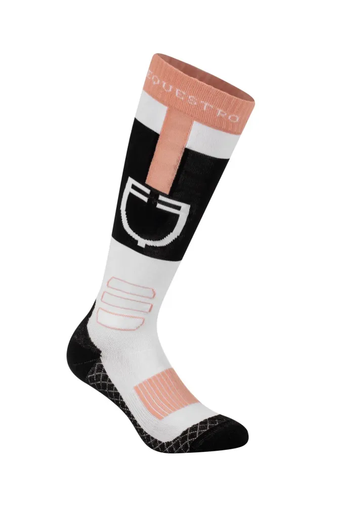 Reitsocken aus atmungsaktivem Funktionsmaterial mit Logo Black/White/Pink M