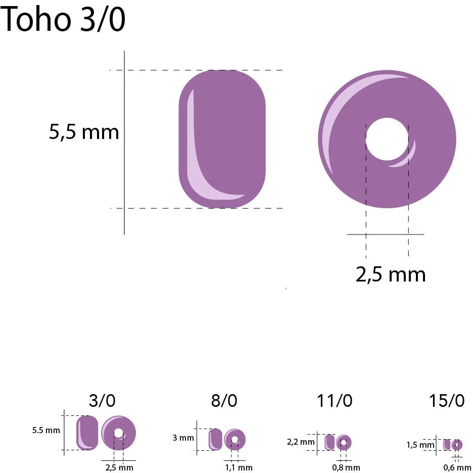 Rocailles-Perlen Toho 3/0 – Opaque White
