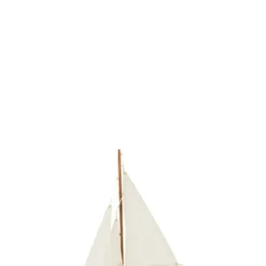 Sailboat Paulownia Wood White/Natural Small