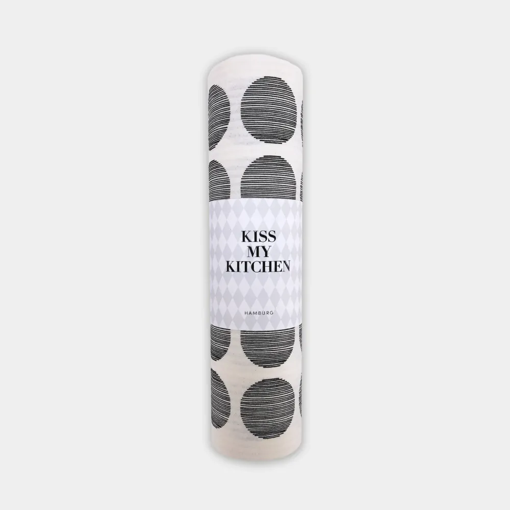 WO Schwammtuch-Rolle, Dots white black, 4 Stck.