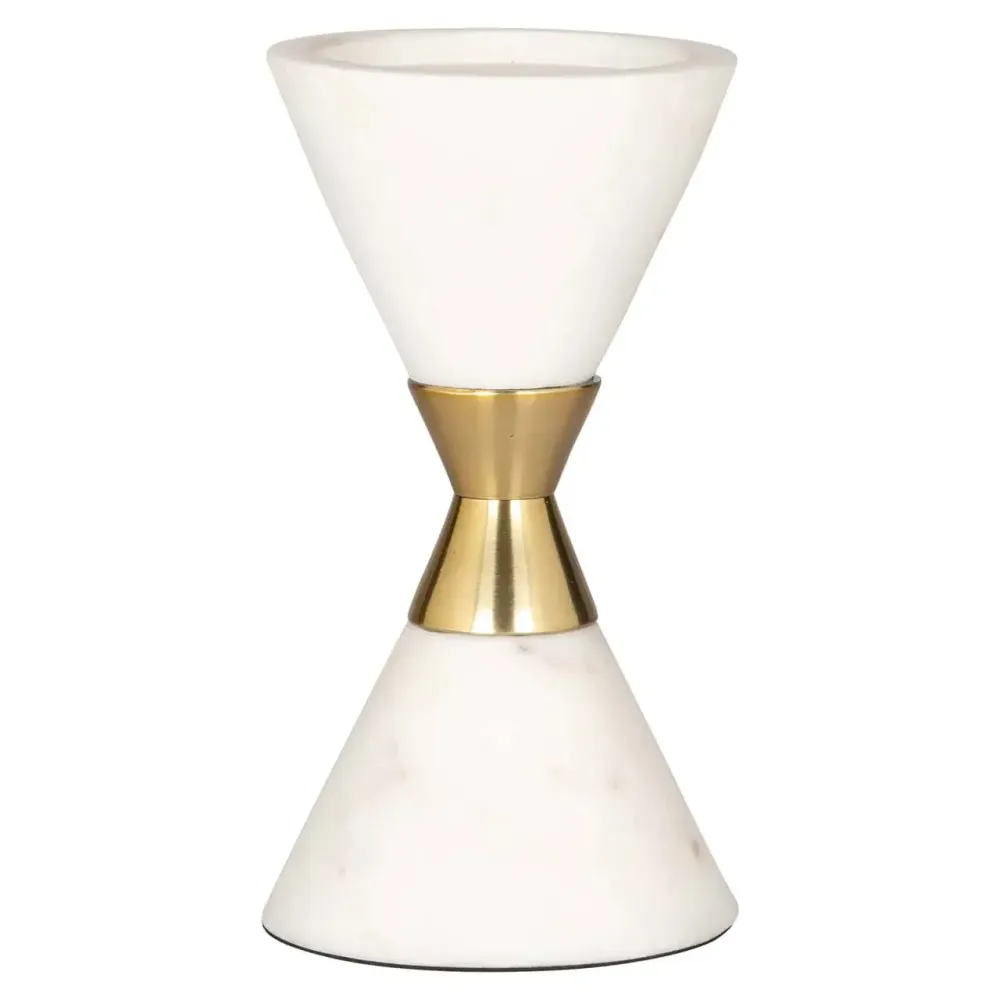 Svečturis Jurre white Richmond Interiors 18/9,5/9,5 cm balts/zelts
