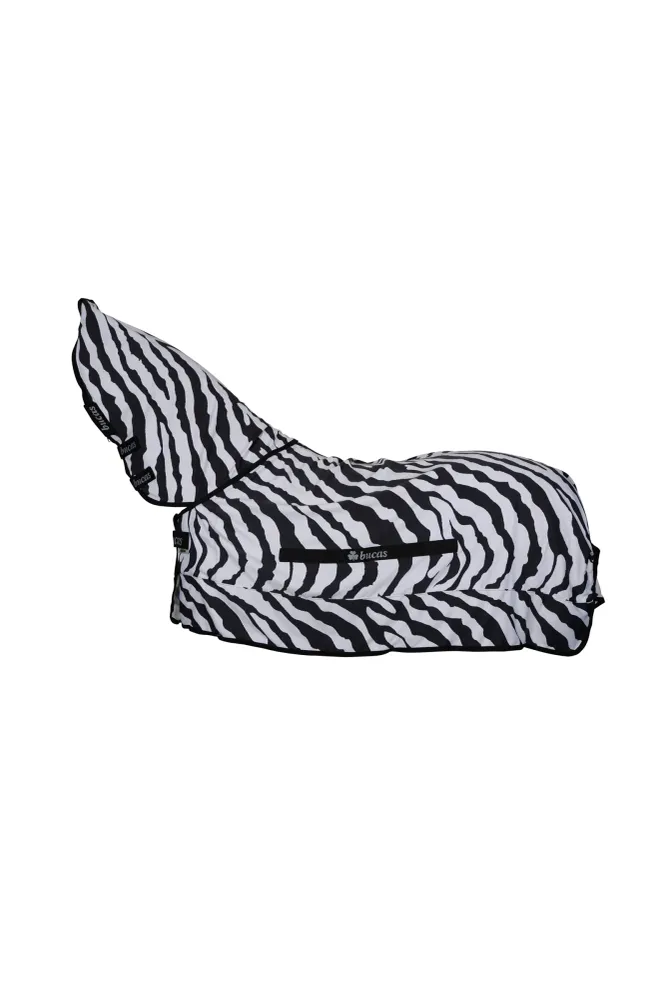 Sweet-Itch Zebra Ekzemerdecke mit festem Halsteil Black/White 130