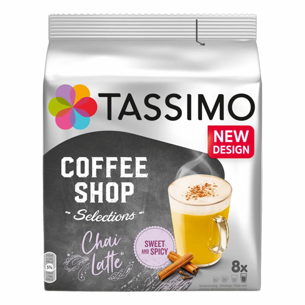 Tassimo Coffee Shop Selection Set, Chai Latte, Flat White, Toffee Nut Latte, 3 Sorten, 40 T-Discs / 24 Portionen