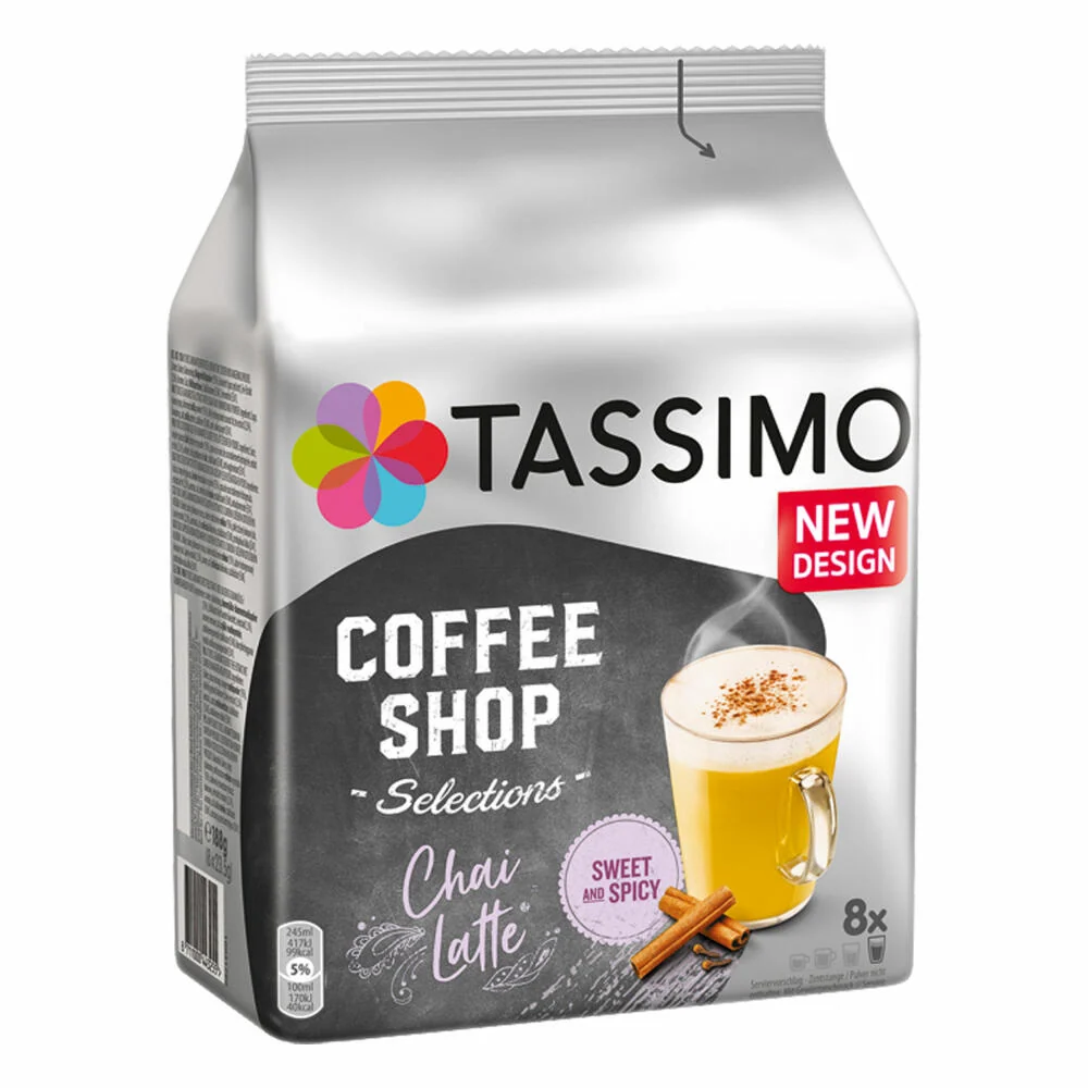 Tassimo Coffee Shop Selection Set, Chai Latte, Flat White, Toffee Nut Latte, 3 Sorten, 40 T-Discs / 24 Portionen