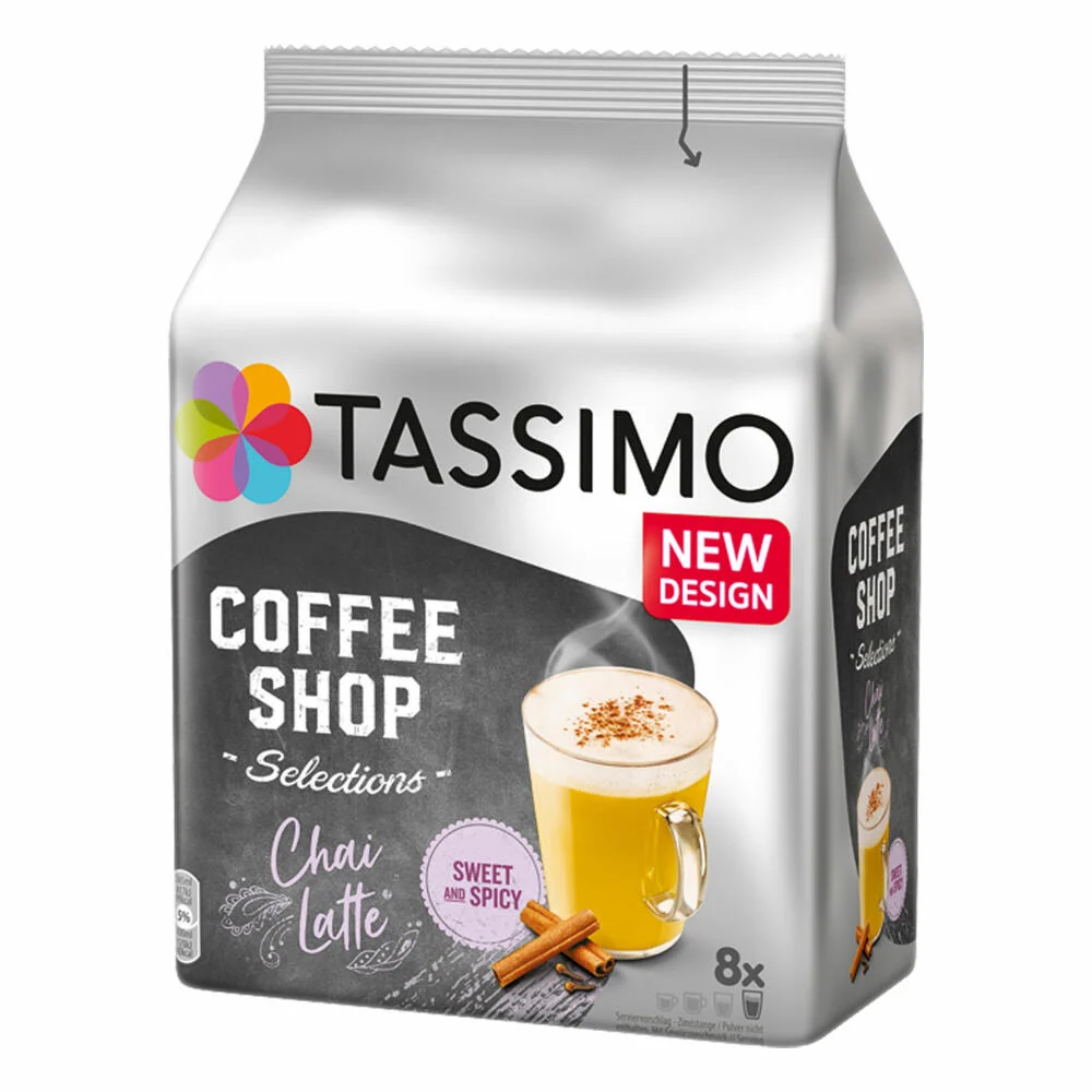 Tassimo Coffee Shop Selection Set, Chai Latte, Flat White, Toffee Nut Latte, 3 Sorten, 40 T-Discs / 24 Portionen