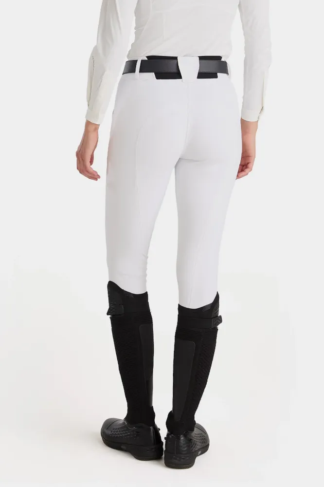 X-Prime Damen Reithose mit Kniebesatz White 32